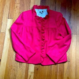 J. Crew Women's Ruffled Red blazer